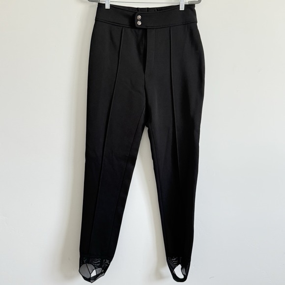Metropolis Jackets & Blazers - VTG Metropolis Snow Stirrup Pants Thick Ski Black Wool Blend Women 12 Lodge